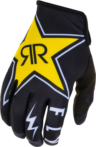 Fly Racing - Fly Racing Lite Rockstar Gloves - 373-01310 - Black/White/Yellow - 10