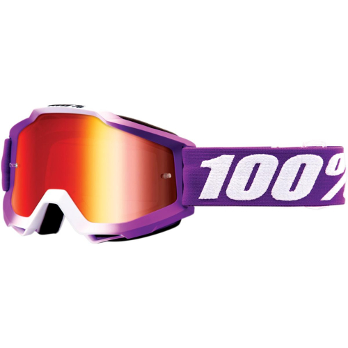 100% - 100% Accuri Framboise Youth Goggles - 50310-287-02 - Framboise Magenta/White/ Mirror Red Lens - OSFM