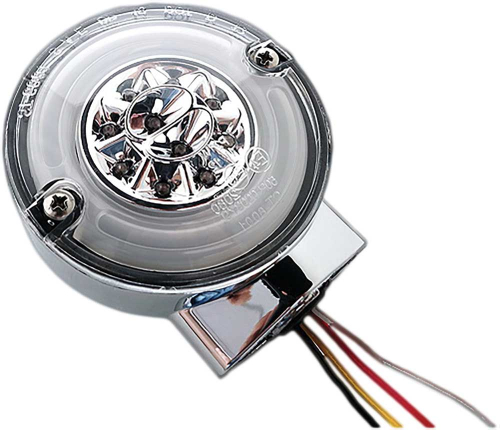 HardDrive - HardDrive Halo LED Turn/Stop Signal - Amber/Red LED with Chrome Housing and Smoke Lens - 164500