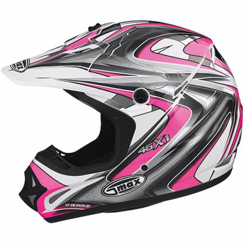 G-Max - G-Max Visor for GM46X-1 Core Graphic Helmets - Md-3XL - White/Pink/Silver/Black - G980276