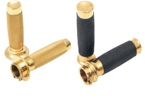Todds Cycle - Todds Cycle Solid Brass Grips - Vice with Knurl - Polished - BVGK-1