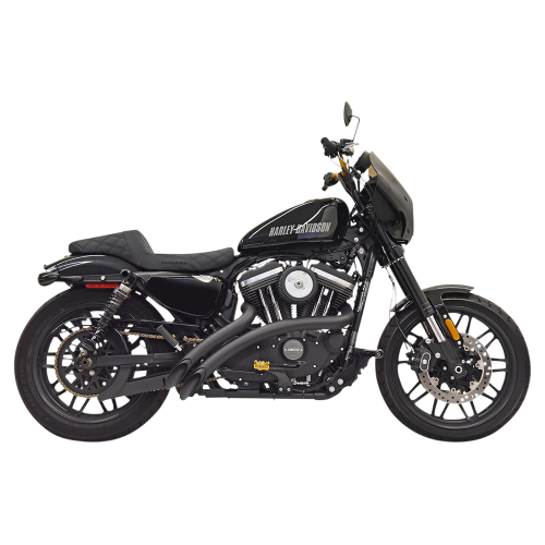 Bassani Manufacturing - Bassani Manufacturing Radial Sweepers 2-Into-2 Exhaust System - Chrome with Chrome Heat Shields - 1X3FB
