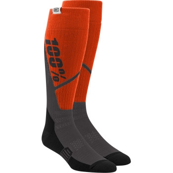 100% - 100% Torque Riding Socks - 20053-00007 - Orange/Charcoal - SM-MD