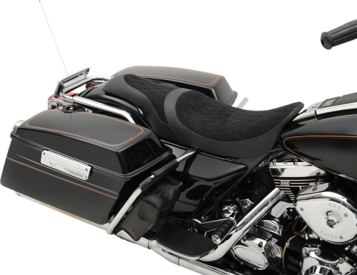 Drag Specialties - Drag Specialties Caballero Seat - Faux Suede Diamond - 0801-1134