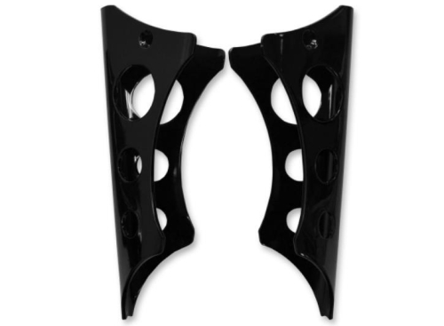 LA Choppers - LA Choppers Clamp On Gussets for 1-1/4in. Handlebars - Timeless Holes - Black - LA-7612-00B