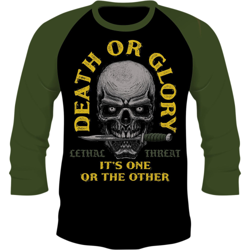 Lethal Threat - Lethal Threat Raglan 3/4 Sleeve Shirt - LT20900XXXL - Black/Olive - 3XL