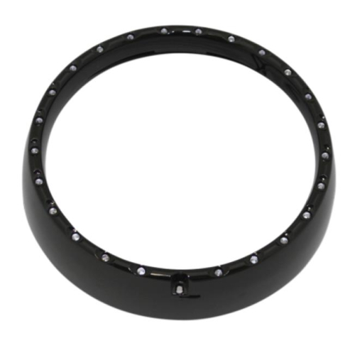 Custom Dynamics - Custom Dynamics 7in. LED Halo Headlight Trim Rings with Built-In Turn Signals - Gloss Black - CDTB7TR3B