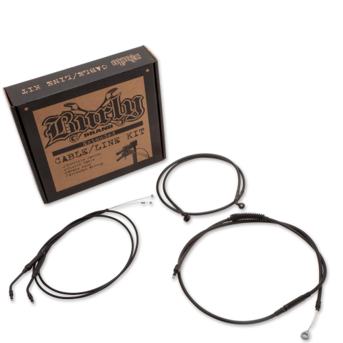 Burly Brand - Burly Brand Extended Cable/Brake Line Kit for 8in. Ape Handlebars - Black - B30-1138