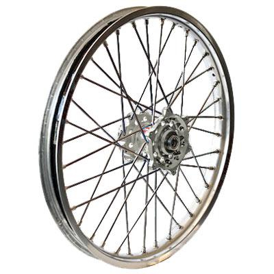 Dubya - Dubya MX Rear Wheel with Excel Takasago Rim - 2.15x19 - Silver Hub/Silver Rim - 56-3156SS