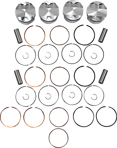 J.E. Pistons - J.E. Pistons Round Piston Kit - Standard Bore 81.00mm, 12.3:1 Compression - 167679