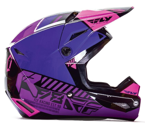 Fly Racing - Fly Racing Kinetic Elite Onset Youth Helmet - 73-8509YL - Pink/Purple/Black - Large