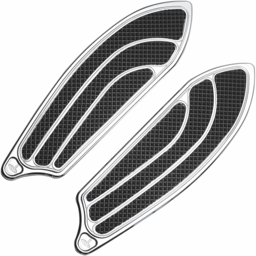 Carl Brouhard Designs - Carl Brouhard Designs Elite Passenger Floorboards - Chrome with Off-Set Cut - IFBR001C