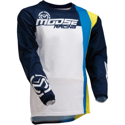 Moose Racing - Moose Racing Sahara Jersey - 2910-5690 - White/Navy/Yellow - Small