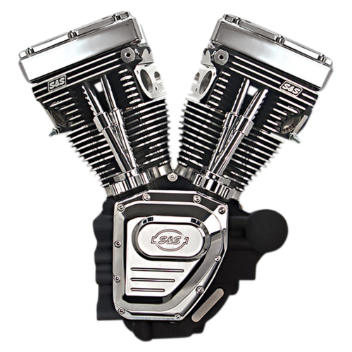 S&S Cycle - S&S Cycle T124LC Series Long Block Engine - Wrinkle Black/Chrome - 310-0401A