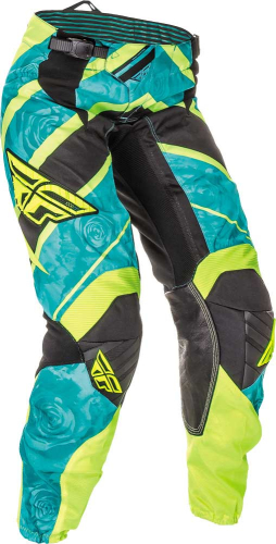 Fly Racing - Fly Racing Kinetic Womens Race Pants (2016) - 369-63806 - Teal/Hi-Vis Yellow - 5/6