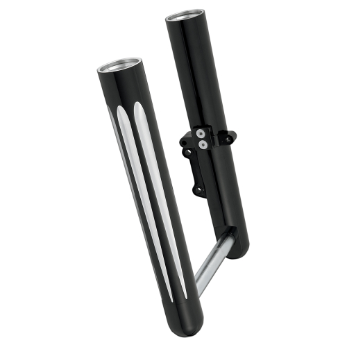 Arlen Ness - Arlen Ness Hot Legs Single Disc Fork Leg Set - Deep Cut - Black - 06-563