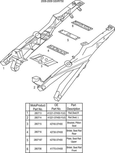 Moto Brackets - Moto Brackets Subframe - Complete Front Seat Bridge - 280716