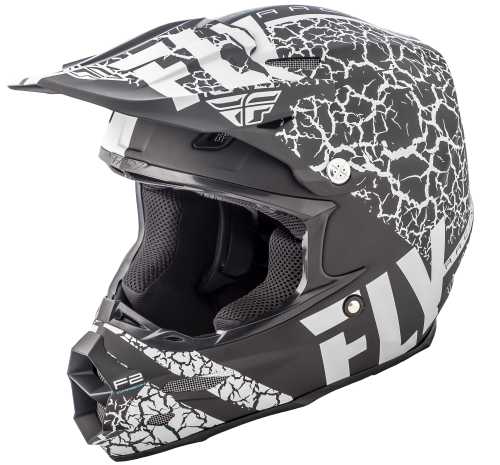 Fly Racing - Fly Racing F2 Carbon Fracture Helmet - 73-4171-3-M - Matte Black/White - Medium