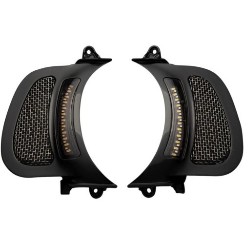 Custom Dynamics - Custom Dynamics Vent Inserts with Lights - Gloss Black - CD-RG-VENT-15-B