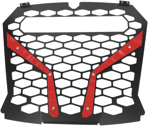 ModQuad - ModQuad Front Grill with Light Bar Cutout - Black/Red - RZR-FGL-XP1KS-RD