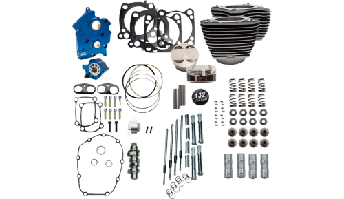 S&S Cycle - S&S Cycle 132in. Power Package Engine Performance Kit - Wrinkle Black - 310-1229