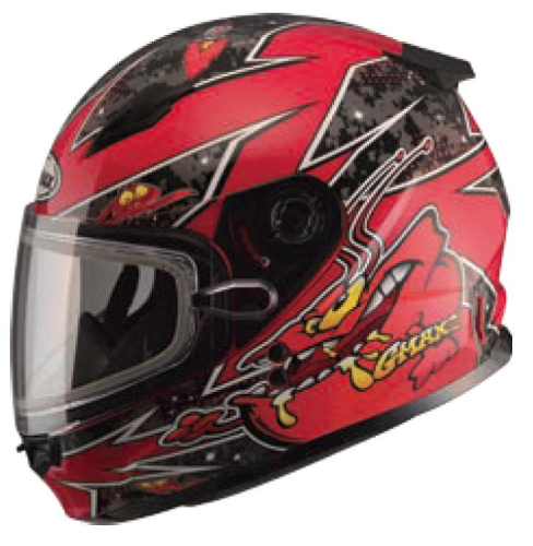 G-Max - G-Max GM49Y Alien Snow Youth Helmet - G2497200 TC-1 - Red - Small