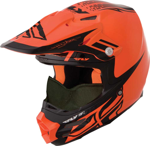 Fly Racing - Fly Racing F2 Carbon Cold Weather Dubstep Helmet - 73-4910S - Orange/Black - Small