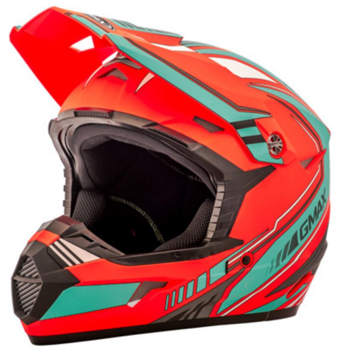 G-Max - G-Max MX46 Uncle Youth Helmet - G3467730 TC-27 - Flat Orange/Teal - Small
