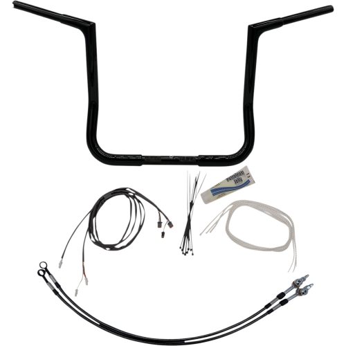 Fat Baggers, Inc. - Fat Baggers, Inc. 1-1/4in. EZ Install Handlebar Kit with Flat Top Handlebars - Gloss Black - 709214-B
