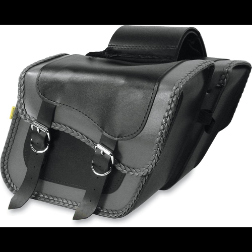Willie & Max - Willie & Max Gray Thunder Braided Compact Slant Saddlebags - SB705