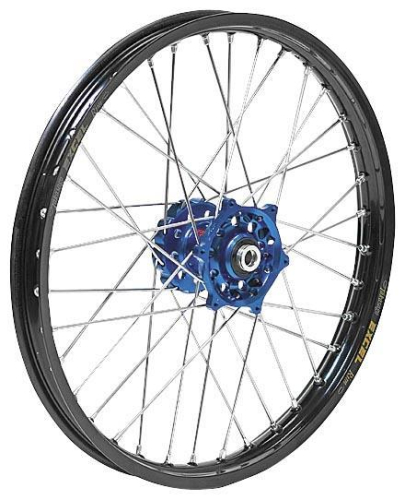 Dubya - Dubya MX Rear Wheel with Excel Takasago Rim - 1.85x16 - Blue Hub/Black Rim - 56-1122DB
