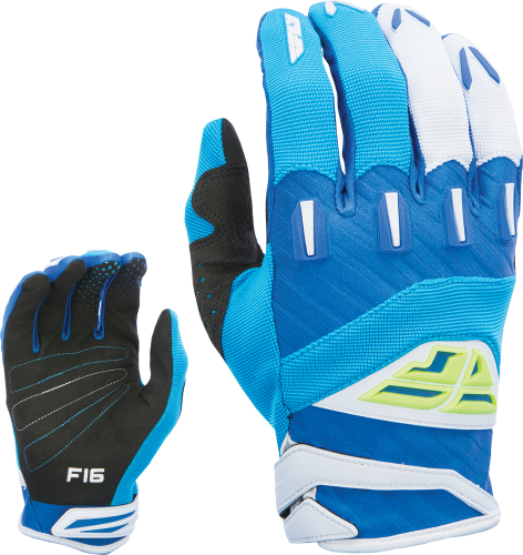 Fly Racing - Fly Racing F-16 Gloves (2017) - 370-91112 - Blue/Hi-Vis - 12