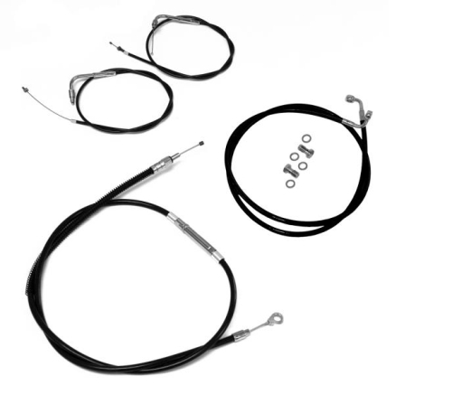 LA Choppers - LA Choppers Complete Midnight Cafe Handlebar Cable and Brake Line Kit - LA-8300KT2-0CM