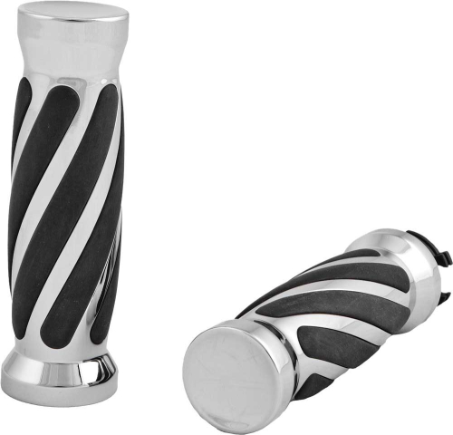 HardDrive - HardDrive Barrel Style Twisted Grips with Dual Throttle Sleeve - Black Rubber - 17-0543