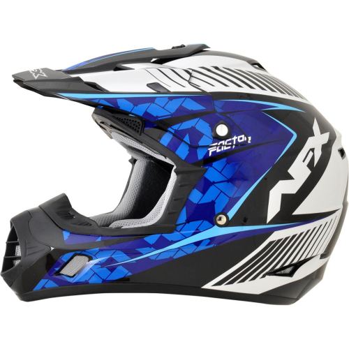AFX - AFX FX-17Y Factor-Complex Youth Helmet - 01111021 - Pearl White/Blue/Light Blue Factor - Large