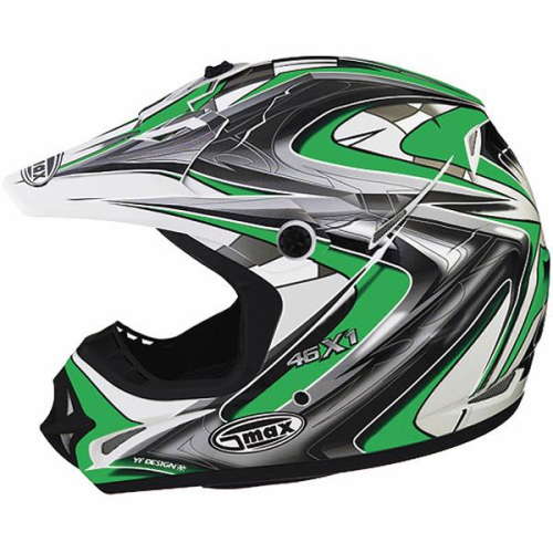 G-Max - G-Max Visor for GM46X-1 Core Graphic Helmets - XS-Sm - White/Green/Silver/Black - G980279