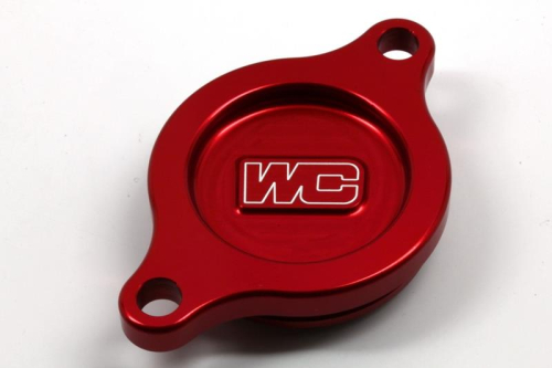 Works Connection - Works Connection Oil Filter Cover - Red - 27-135