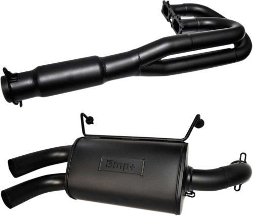 BikeMan Performance - BikeMan Performance Double Barrel 2-Into-1 Full System - Ceramic Black - 08-308-CB