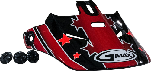 G-Max - G-Max Visor for GM46Y Youth Helmet - S/Star Black/Red - G046117