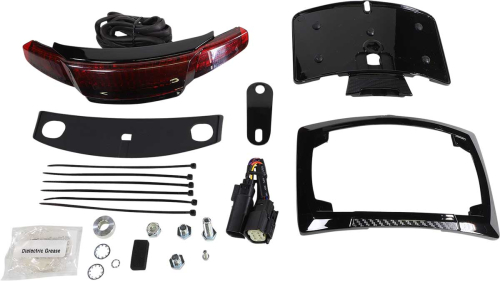 Ciro - Ciro Latitude Lightstrike Taillights with License Plate Holder - Black/Red Lens - 40256