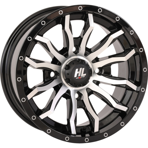 High Lifter Products - High Lifter Products HL21 Front/Rear Wheel - 14x7 - 4+3 Offset - 4/156 - Gloss Black/Machined - 14HL21-1156