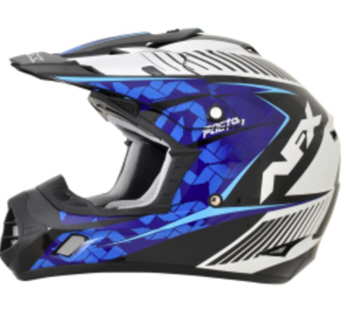 AFX - AFX FX-17 Factor-Complex Helmet - 01104540 - Pearl White/Blue/Light Blue Factor - X-Small