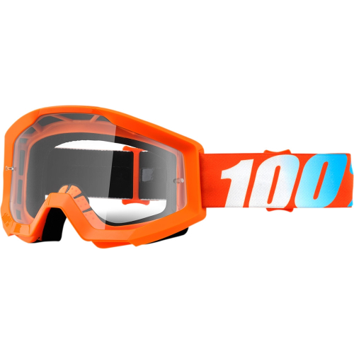 100% - 100% Strata MX Orange Goggles - 5040000602 - Orange/Turquoise / Clear Lens - OSFM