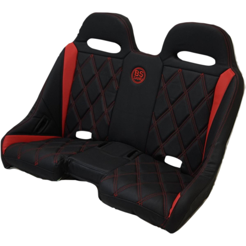 BS Sand - BS Sand Extreme Front/Rear Bench Seat - Diamond - Black/Red - EXBERDBDR