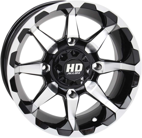 STI - STI HD6 Alloy Wheel - 12x7 - 4+3 Offset - 4/156 - Gloss Black with Machined Accents - 14HD603