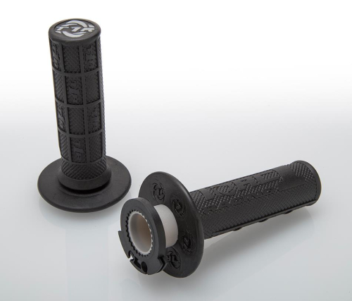 TORC1 Racing - TORC1 Racing Defy MX Lock-On Half Waffle Grips - Black - 3755-0207