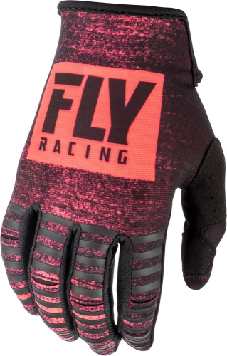 Fly Racing - Fly Racing Kinetic Noiz Youth Gloves - 372-51205 - Neon Red/Black - 5