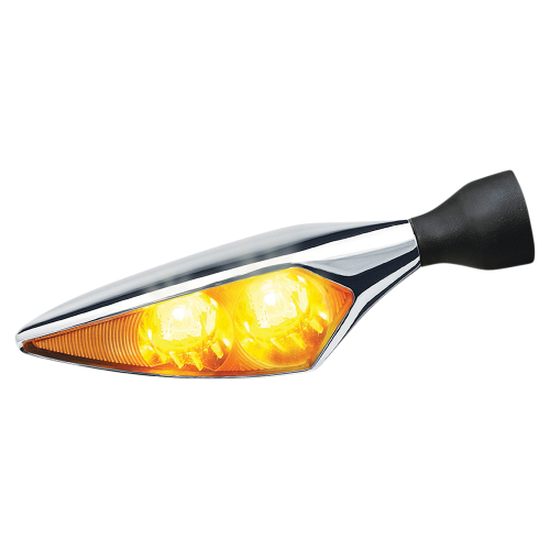 Kuryakyn - Kuryakyn Micro/Rhombus Marker Light - Front Right/Rear Left - Chrome Housing - Amber - 2549