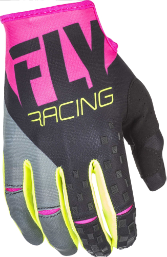 Fly Racing - Fly Racing Kinetic Youth Gloves - 371-41904 - Neon Pink/Hi-Vis - Small
