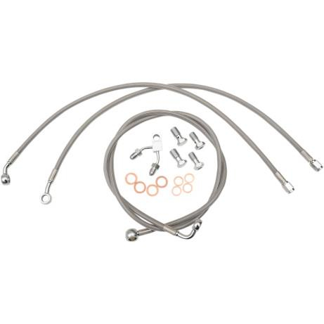 LA Choppers - LA Choppers Stainless Steel Brake Line Kit - 15in.-17in. Ape Hangers - LA-8122B16